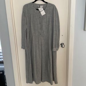 Zara grey bib maxi dress XL